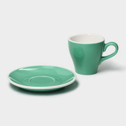 Кофейная пара фарфоровая Magistro Coffee time, 2 предмета: чашка 180 мл, блюдце d=14,5 см, цвет бирюзовый  фото 3