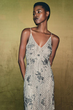 BEADED FRINGE TULLE DRESS - Zara фото 5