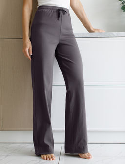 VILATTE / Прямые брюки из фактурного трикотажа в рубчик