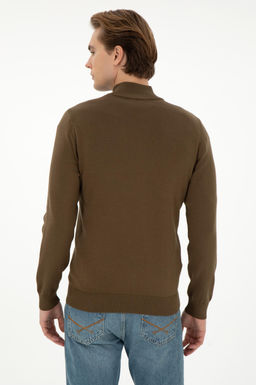 Мужской базовый трикотажный кардиган цвета хаки Неожиданная скидка в корзине - U.s. polo assn фото 5