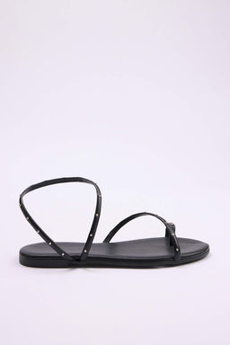 Siyah Kad?n Trok Detayl? Parmak Aras? Sandalet TAKSS26SD00001 - Trendyolmilla фото 3