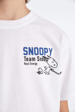 Футболка Snoopy с круглым вырезом и короткими рукавами для мальчиков - Defacto фото 5