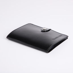 Обложка для паспорта на кнопке, чёрная