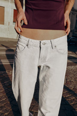 JEANS TRF WIDE LEG TIRO BAJO / Blanco - Zara фото 2