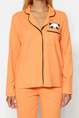 Trendyolmilla Lila Pamuklu Panda Bask?l? Orme Pijama Tak?m? THMAW21PT0245  фото 4