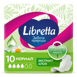 ЛИБРЕТТА прокладки жен.гигиен. ЗАБОТА ПРИРОДЫ НОРМАЛ (10шт)