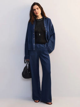 Широкие джинсы с регулируемым поясом из тенселя ZR2605092358-104 / Zarina