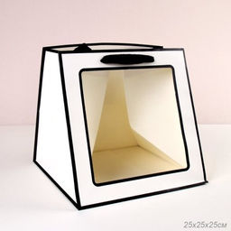 Цена за 10 шт. Пакет подарочный с окном 25х25х26 / 904-46 /уп 10/200/