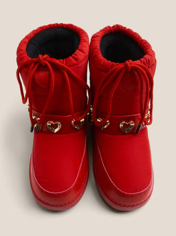 Женские дутики LOVE MOSCHINO SKI BOOT Артикул 4562703, рубиновый  фото 4