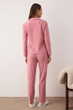 Trendyolmilla Lacivert Puantiyeli Hayvan Bask?l? Polar K?sl?k Orme Pijama Tak?m? THMAW24PT00176 фото 21