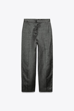 SATIN LINEN BLEND TROUSERS ZW COLLECTION - Zara фото 5