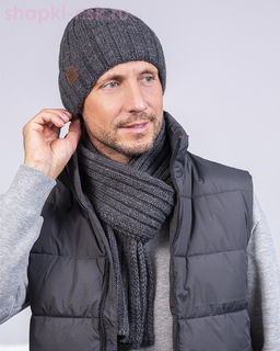 LS 127 PE 127 Комплект мужской флис (колпак+снуд) (57-59)