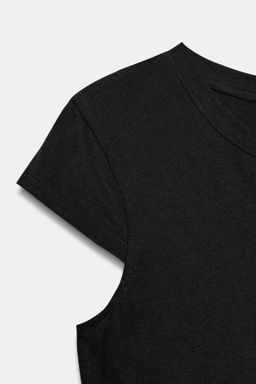 CAMISETA MINIMAL MANGA CORTA / Negro - Zara фото 6