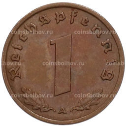 Монета 1 рейхспфенниг 1938 года A Германия