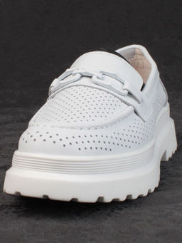 03-PDD190-2 WHITE Полуботинки женские (натуральная кожа)