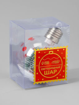 Ёлочный шар Снеговик, d=8 см, 1 LED, от батареек, свечение тёплое белое - Luazon lighting фото 12