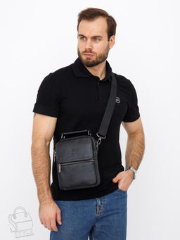 Сумка мужская кожаная 633M black Fuzhiniao в Новосибирске