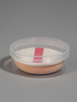 Спонж для макияжа, с держателем, d=5 см, в футляре, круглый, бежевый