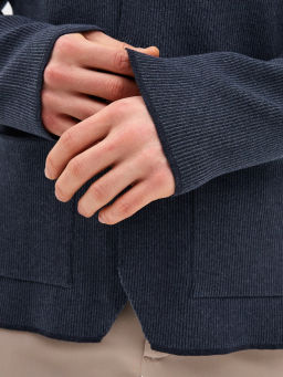 Кардиган мужской GREG G136-KF- полоса 1*1 (т.синий меланж 630/530)  фото 5