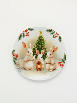 Посуда новогодняя Новый Год, набор 4 предмета: тарелка