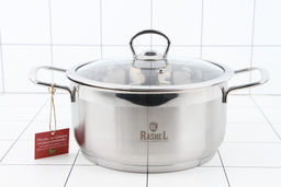 Кастрюля 4л из нержавеющей стали со стекл. кр., 22х11см (R-40) /Rashel/  фото 8