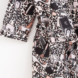 Халат женский Этель «Леопард» рукав 3/4, размер 46-48, вафля 200 г/м², 100% хлопок