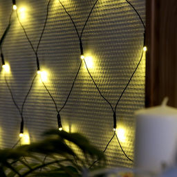 Гирлянда Сеть 1.6?1.6 м, IP20, тёмная нить, 144 LED, свечение тёплое белое, 8 режимов, 220 В - Luazon lighting фото 3