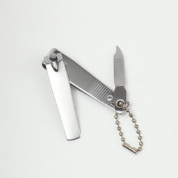 Кусачки книпсер маникюрные, с пилкой, 5.5 см, на блистере, с цепочкой