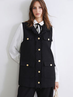 G?mlek Yaka Kad?n T?vit Yelek