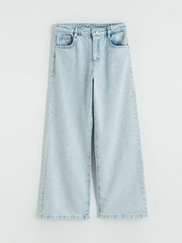 Wideleg Ta?l? K?z ?ocuk Jean Pantolon