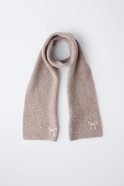 KNIT SCARF WITH FAUX PEARLS - Zara фото 4