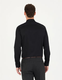 Siyah Regular Fit Uzun Kollu Basic G_mlek