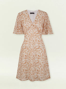 Платье мини из шифона с цветочным принтом, PL1724/voile