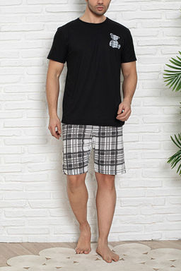 Siyah Regular Fit Ekose _ortlu _rme Pijama Tak_m_ TMNSS25PT00037