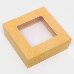 Цена за 5 шт. Коробка подарочная складная, упаковка, крышка - дно, с окном, крафт, 15?15?5 см - UPAK LAND фото 2