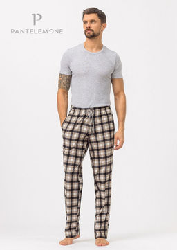 Мужские брюки PDB-164 Клетка бежевая/черная - Pantelemone фото 5