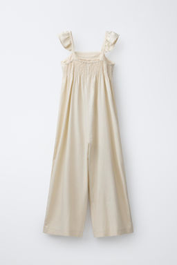 MONO LARGO PUNTILLA CON LINO / Crudo