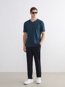 V Yaka K?sa Kollu Penye Erkek Ti??rt