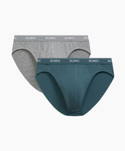 ATLANTIC 2RMP-094 Трусы спорт - набор 2 шт. серый меланж + морской