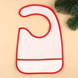 Нагрудник для кормления новогодний Крошка Я Любимый подарочек, непромокаемый на липучке, с карманом  фото 3