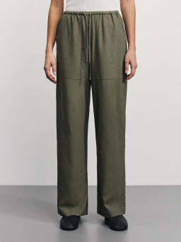 Широкие брюки изо льна / Zarina  фото 2