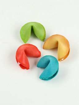 Печенье с предсказанием цветное в PVC-коробке С новым годом, 4 шт.