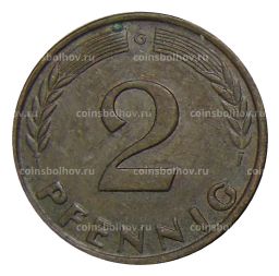2 пфеннига 1960 года G Германия