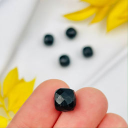 Бусины для украшений из черного Турмалина "Шерл" (5 шт)