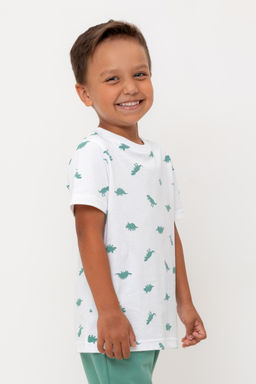 Crockid _ КР 302737/белый,дино к560 фуфайка (футболка) для мал