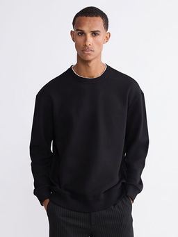 Bisiklet Yaka Erkek Kal?n Sweatshirt