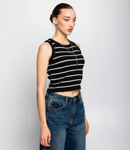 Майка #КТ0862, чёрный,белый