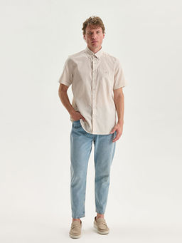 Regular Fit Keten Kar???ml? Erkek G?mlek