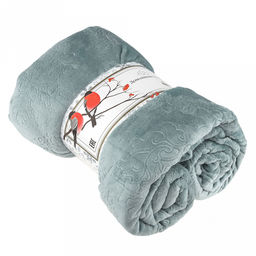 Плед/покрывало 180х200см "Вензель", велсофт "Parma" гладкокрашенный, полиэстер 100%, плотность 270г/м2, упаковка: 18х33см пояс бумажный, "Домашняя мода" (Россия)