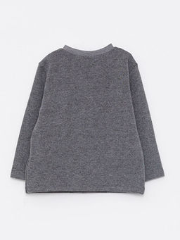 Bisiklet Yaka Uzun Kollu Bask?l? Erkek Bebek Sweatshirt - Waikiki фото 2